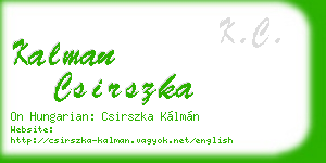 kalman csirszka business card