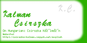 kalman csirszka business card